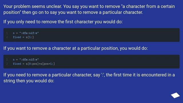 Remove the first character of a string смотреть онлайн