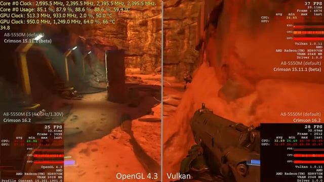 MSI GX70 - DOOM - Which driver AMD is best - OpenGL vs Vulkan - Crimson 15.11.1 (beta) vs 16.2 смотреть онлайн