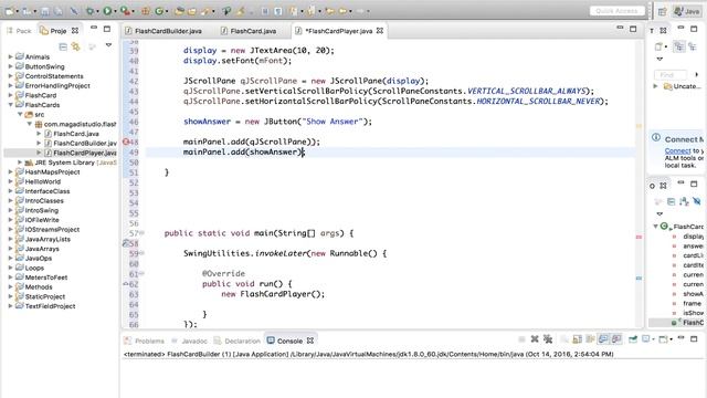 055 Lets Build a Java Swing Application FlashCard 5 смотреть онлайн