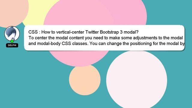 CSS : How to vertical-center Twitter Bootstrap 3 modal? смотреть онлайн