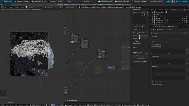 BLENDER - NODE EDITOR : Comment créer le MATERIEL d'un Astéroïde réaliste смотреть онлайн