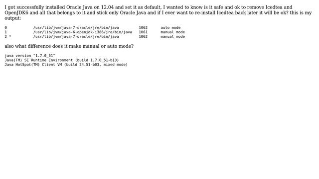 Oracle Java 7 as default and one in the system? смотреть онлайн