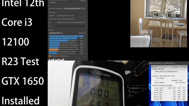 Intel 12th Core i3 12100 Cinebench R23 10 min test смотреть онлайн