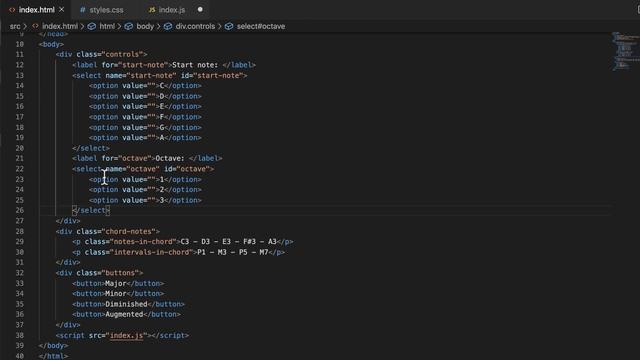 #5 -Build a Chord Player with Javascript, Tonal.js and Howler.js -Populate Selectors from Javascrip смотреть онлайн