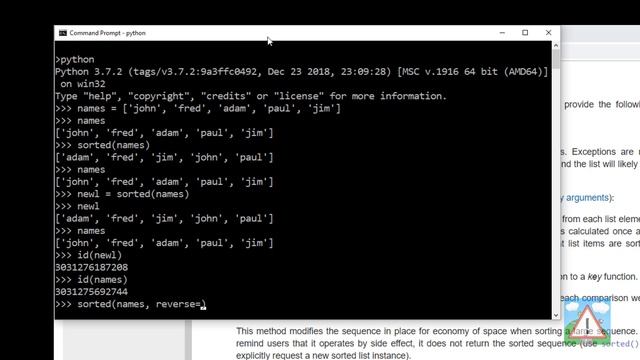 Beginning Python 3 By Doing #11 - Lists Part 2 - Sorting using sort and sorted смотреть онлайн