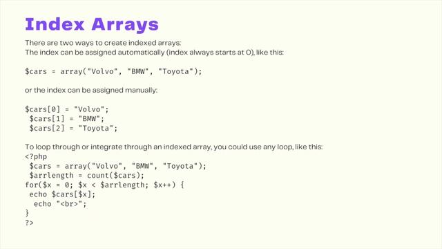 PHP Class 12 Arrays смотреть онлайн