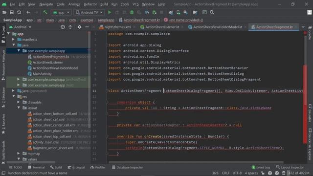 Android Studio (Kotlin) Customize Action Sheet смотреть онлайн