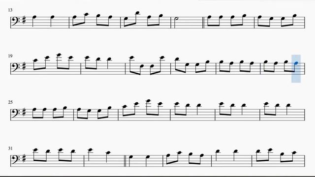 Can Can Sheet Music for Cello and Bassoon Easy Version Original Tone G Major смотреть онлайн