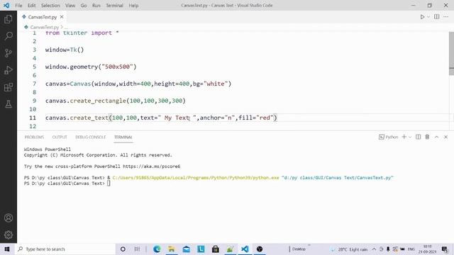 Canvas( Draw a Text) in tkinter | Python Tkinter GUI Tutorial part36 смотреть онлайн