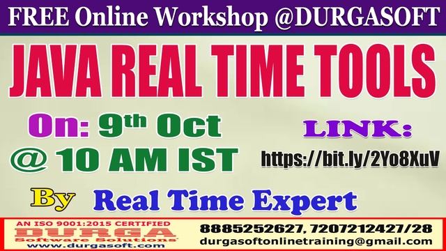 JAVA REAL TIME TOOLS (FREE Workshop) Online Training @ DURGASOFT смотреть онлайн
