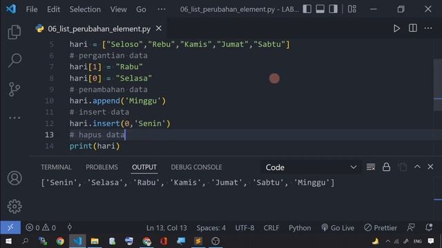 PART 8 - APPEND. INSERT. DEL. REMOVE. MACAM CARA MELAKUKAN PERUBAHAN ELEMENT DI LIST PYTHON смотреть онлайн