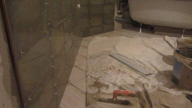 Перегородка из гипсокартона и плитки Mainzu! Как её правильно сделать и соединить с краем ванны! смотреть онлайн