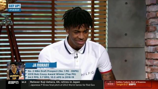 ESPN GET UP | Ja Morant REACT to 2019 NBA Draft: top 2 pick смотреть онлайн