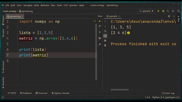 CURSO DE NUMPY BASICO ? LISTAS O ARRAYS (diferencias) смотреть онлайн