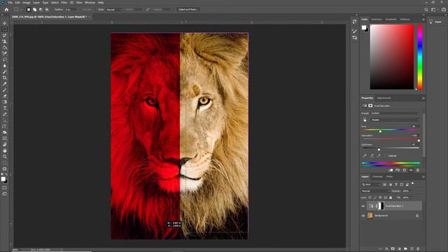 Red and Blue Lion Head | Change Color in Photoshop Tutorial смотреть онлайн