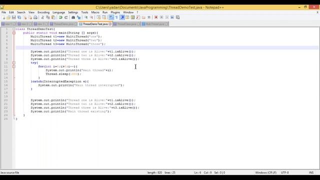 Java MultiThreading isAlive method смотреть онлайн