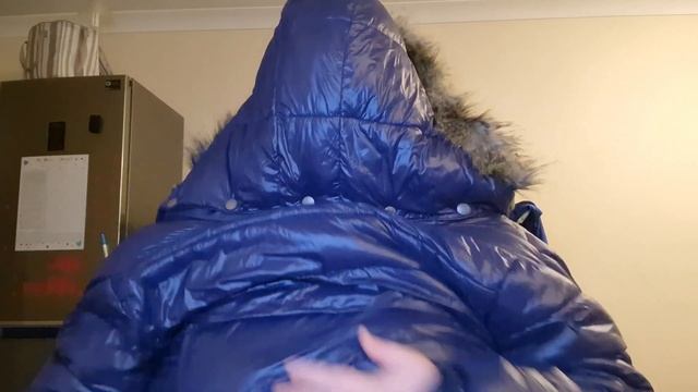 Playing In Dark Blue Puffer Jacket