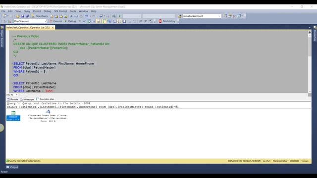 TSQL Execution Plan Operator - Index Seek смотреть онлайн