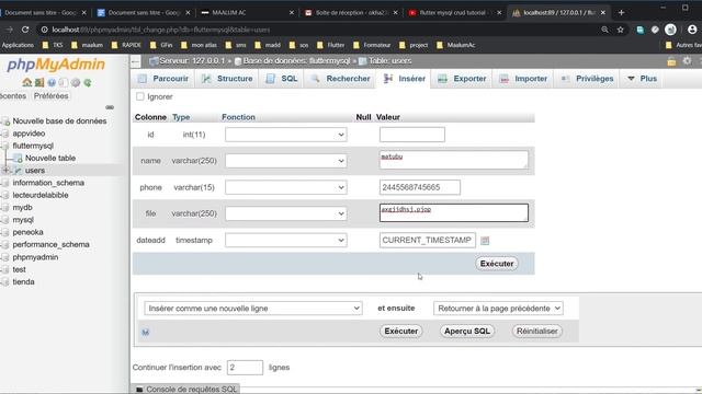 Flutter avec Mysql php Crud en Francais #2/7 conn смотреть онлайн