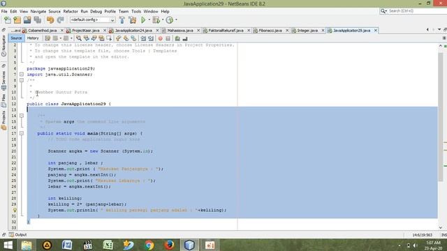 codingan Java menghitung keliling persegi panjang dengan mudah смотреть онлайн