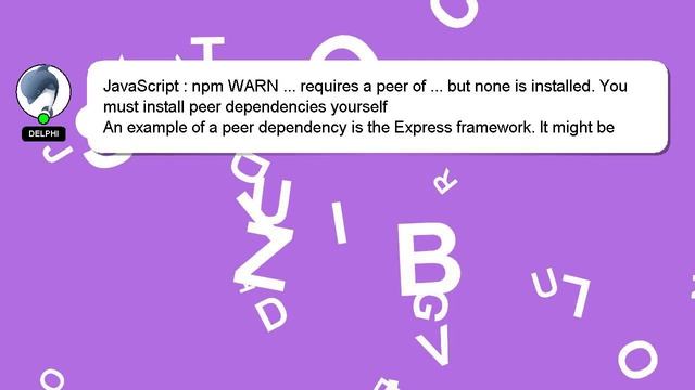 JavaScript : npm WARN ... requires a peer of ... but none is installed. You must install peer depen смотреть онлайн