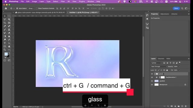 Photoshop Tutorial How To Make A Glass Text Poster With Adobe Photoshop ( Download PSD File ? ) смотреть онлайн