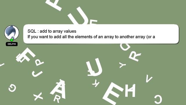 SQL : add to array values смотреть онлайн