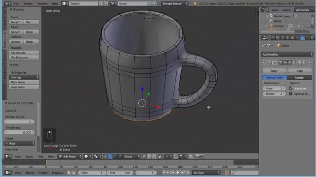 blender tutorial how to model a cup of coffee (beginners) смотреть онлайн