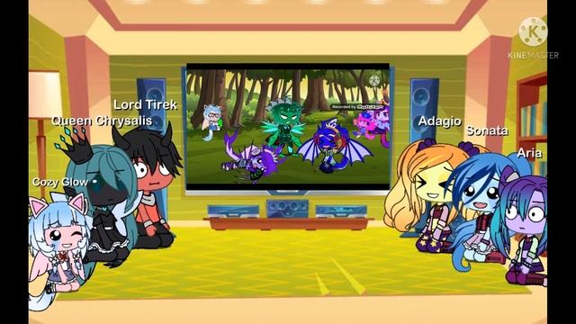 Mean 3 & Dazzlings react to Green card meme смотреть онлайн