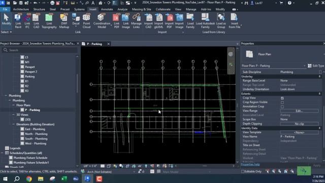 Revit 2024 : Creating [ From The Start ] A Plumbing Foundation Plan. Step By Step For Beginners. смотреть онлайн