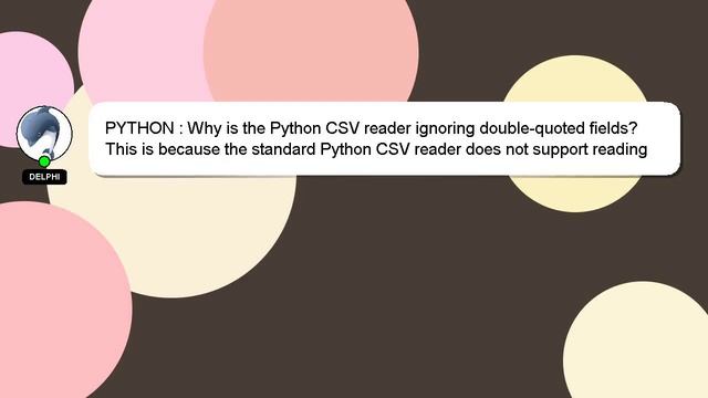 PYTHON : Why is the Python CSV reader ignoring double-quoted fields? смотреть онлайн