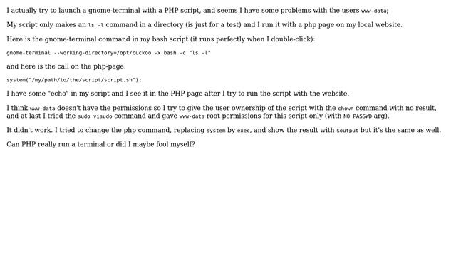 Give permissions to www-data user to run a local script смотреть онлайн