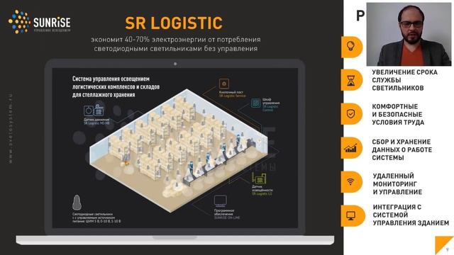 SR LOGiSTiC - управление освещением склада смотреть онлайн