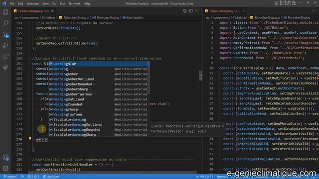 JavaScript558-React.js-Utilisation de l'event onBlur sur les inputs de la fiche utilisateur смотреть онлайн