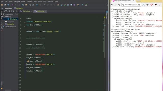 15 - PHP POO - L'objet et le type référence смотреть онлайн