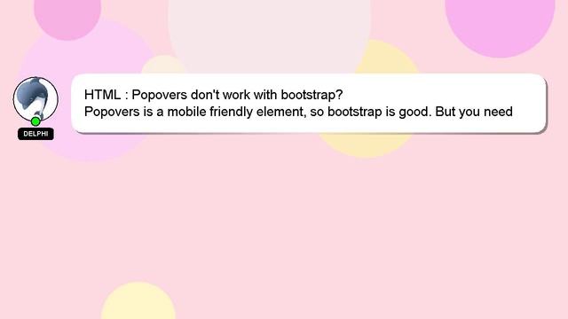 HTML : Popovers don't work with bootstrap? смотреть онлайн