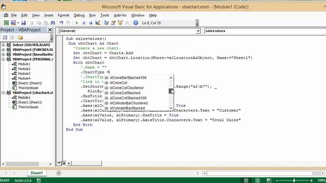 Create a Chart with VBA in Excel смотреть онлайн
