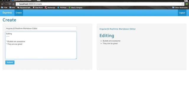 AngularJS Realtime Markdown Editor смотреть онлайн