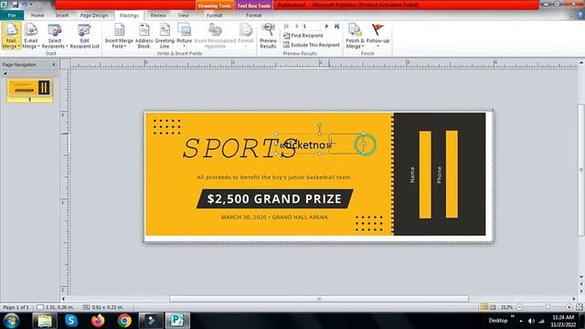 Ticket Auto Numbering Using Microsoft Publisher and Excel - Mail Merge смотреть онлайн