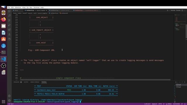 Reporting Mechanism/ Logging w.r.p.t pyuvm(Python implementation of the UVM using cocotb) смотреть онлайн