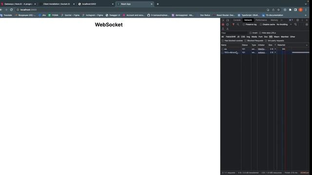 Подключение websocket на Frontend (React) и Backend (NestJs). socket.IO смотреть онлайн