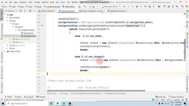 Navigation Drawer Click Event In Android Studio [ Part -2 ]