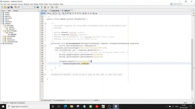 Servlet to Get Username and Password from user and Validate it || Netbeans || Enterprise Java смотреть онлайн