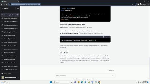 Unable to Execute Tesseract command from python смотреть онлайн