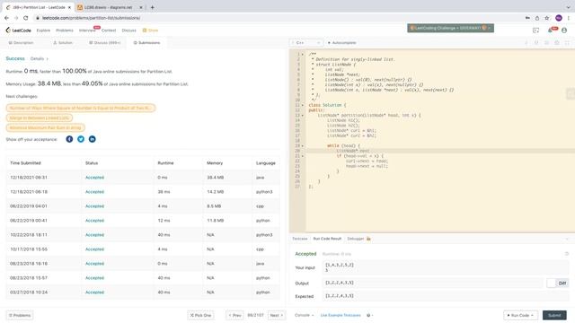 Leetcode 86 Partition List in Java/C++ 中文 смотреть онлайн
