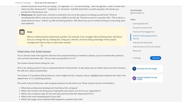 Interview Strategies [Salesforce Trailhead Answers] смотреть онлайн