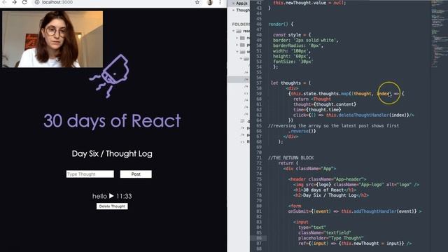 30 Days of React - Day Six - "Thought Log" app смотреть онлайн