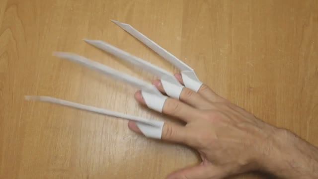 Как сделать когти из бумаги. Когти оригами. смотреть онлайн
