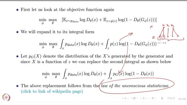 Deep Learning Part - II (CS7015): Lec 22.3 Generative Adversarial Networks - The Math Behind it смотреть онлайн
