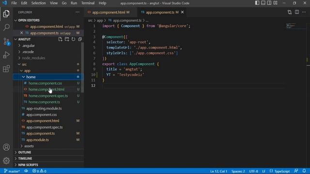 Angular 14 Tutorial for Beginner, Create component using Angular CLI and Manual, TestyCodeiz Angula смотреть онлайн